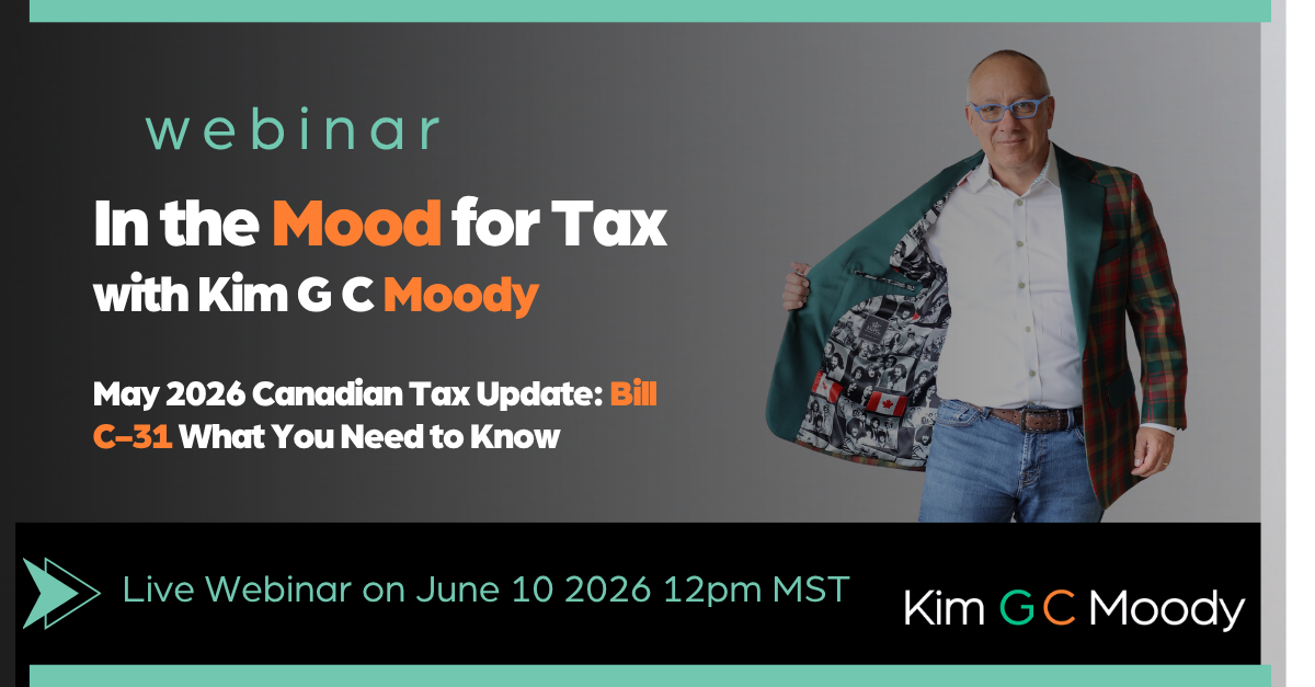 Tax webinar banner with presenter opening jacket