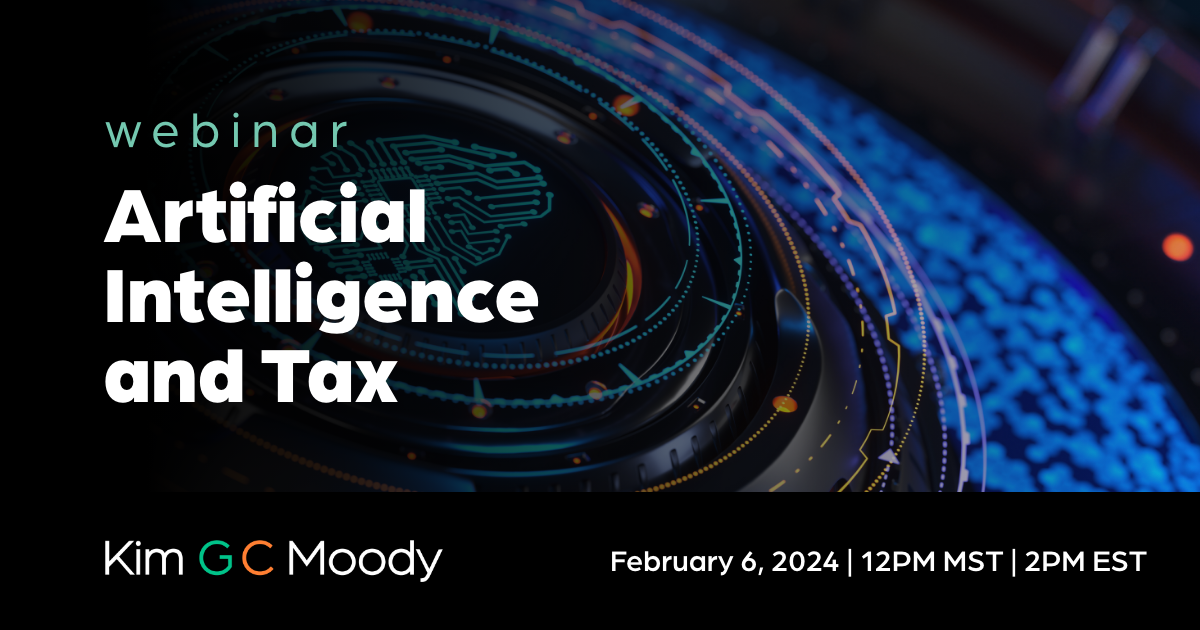 Webinar banner: artificial intelligence and tax
